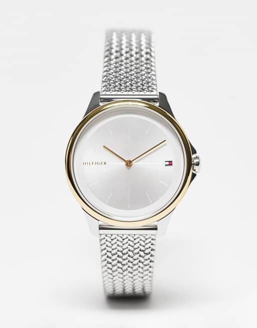 Tommy Hilfiger – Delphine – Zegarek na siateczkowej bransolecie w kolorze srebra