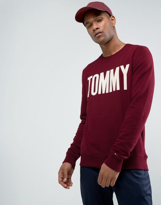 Tommy jeans 2024 sweatshirt burgundy