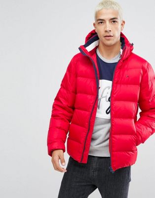 tommy hilfiger red down coat 