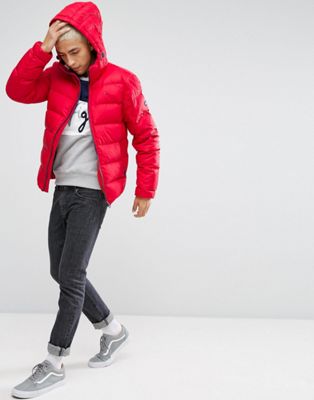 tommy hilfiger red puffer