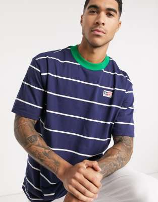 Tommy Hilfiger Denim Men's Oversized Elliot Stripe T-shirt In Navy