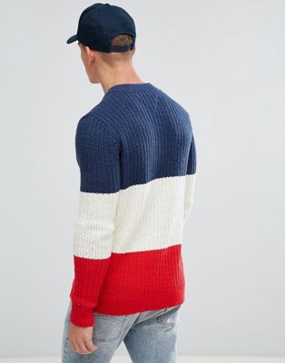 tommy hilfiger sweater red white and blue
