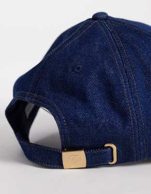 Tommy Hilfiger Denim Script Logo Cap In Blue