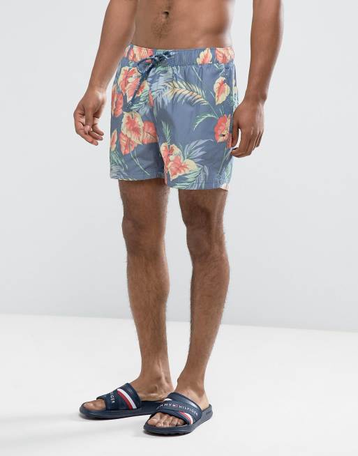 Tommy Hilfiger Denim - Short de bain à motif fleurs - Bleu