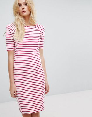 tommy hilfiger red and white striped dress