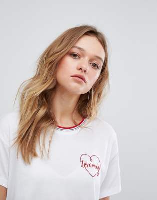 tommy hilfiger heart t shirt