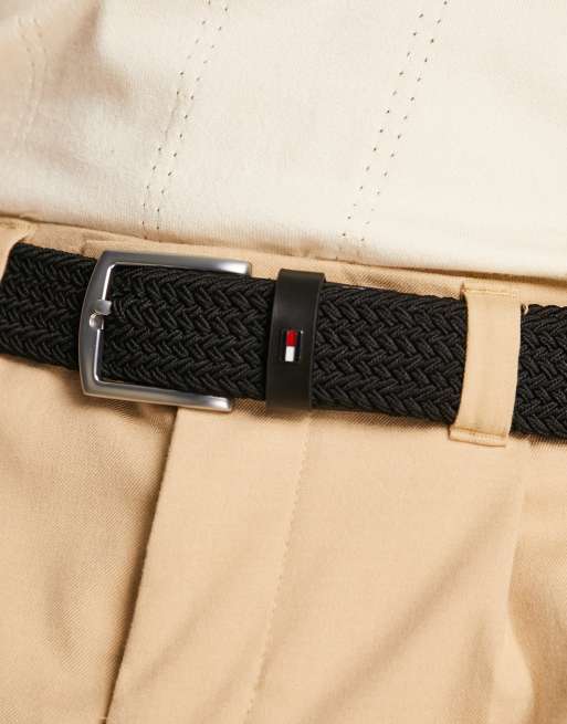 Tommy Hilfiger Denton 3.5 elastic belt in black