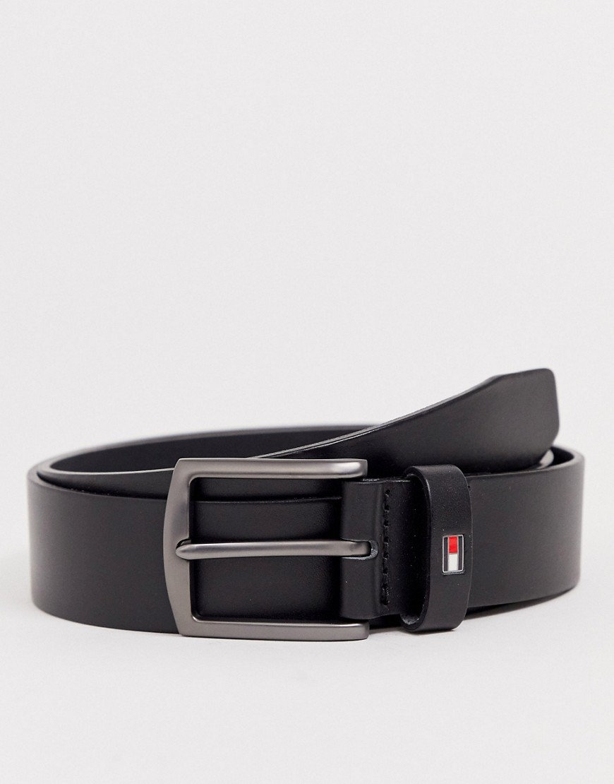 Tommy Hilfiger denton 3.5cm leather belt in black