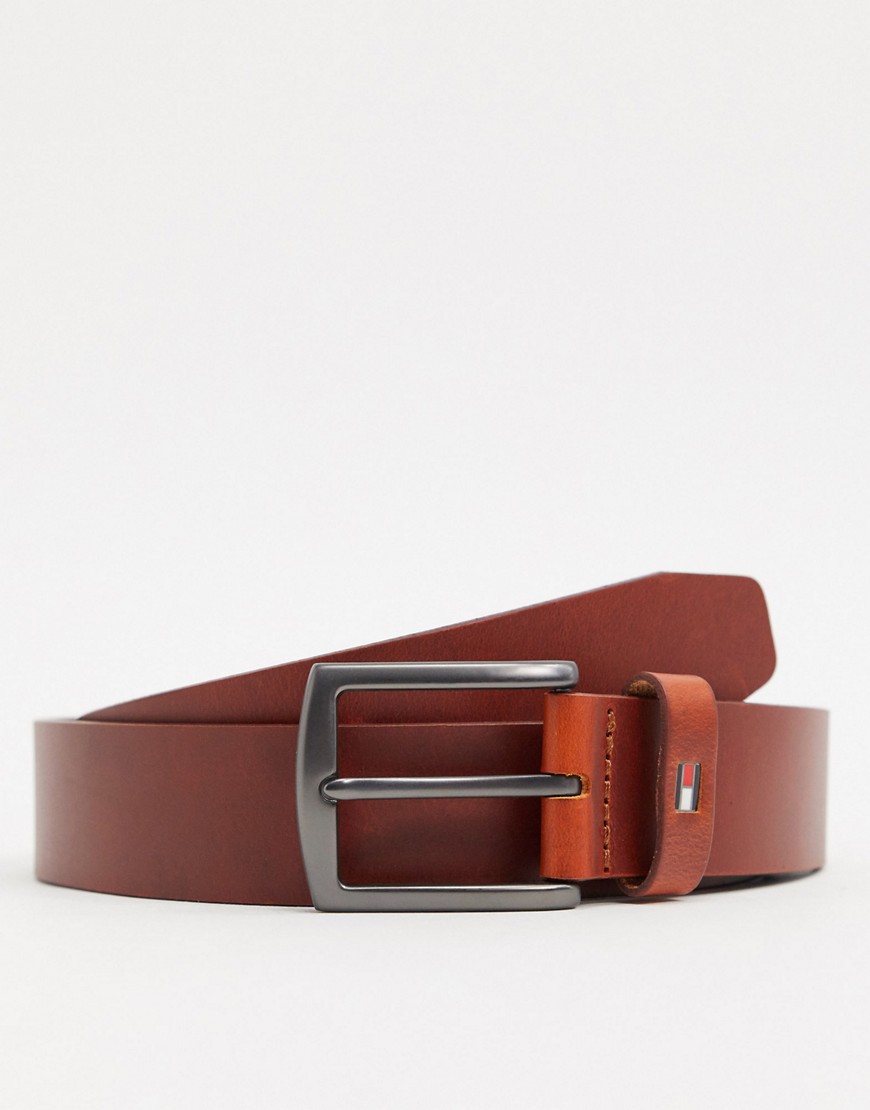 Tommy Hilfiger denton 3.5cm leather belt in brown