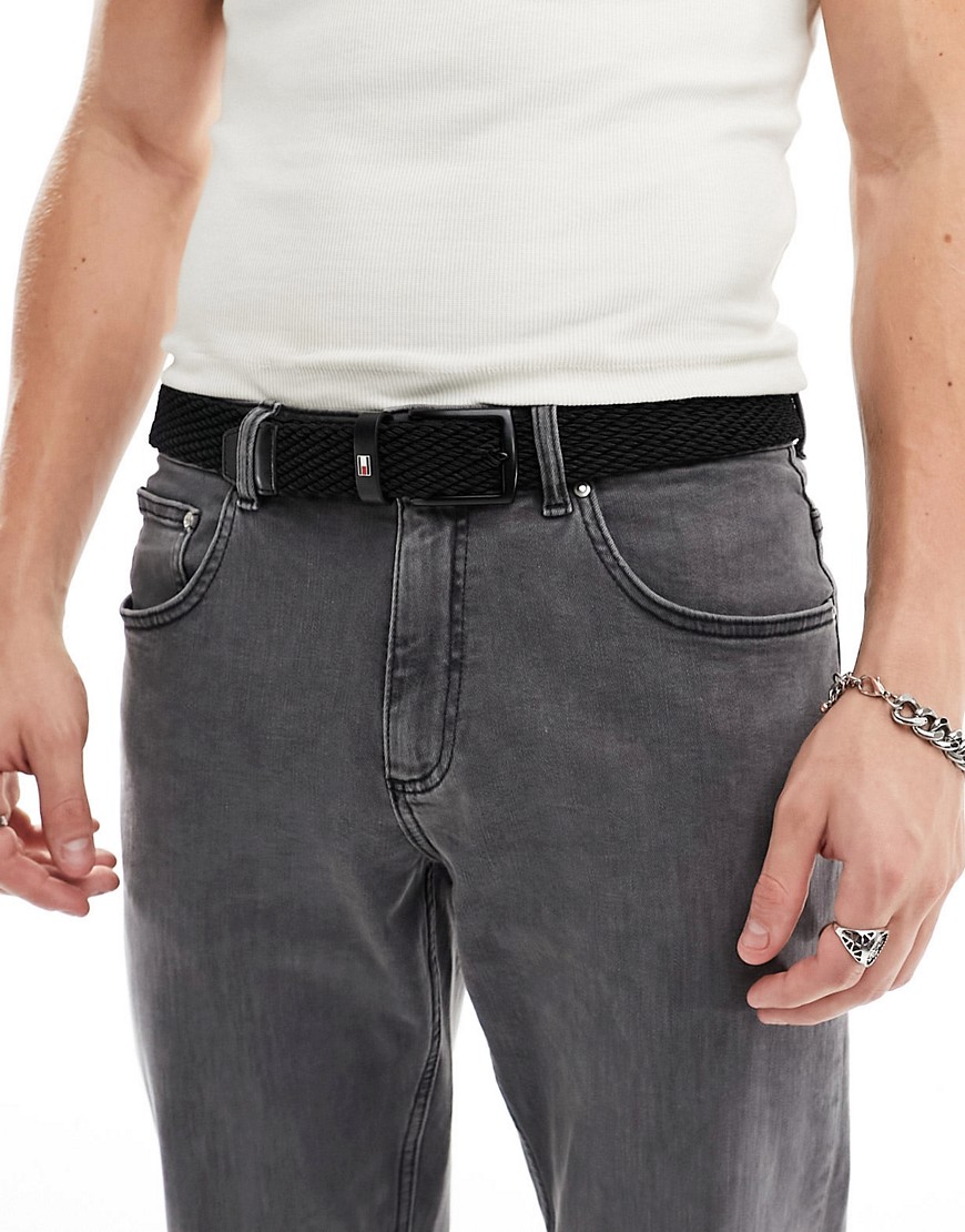 Shop Tommy Hilfiger Denton 35mm Elastic Belt In Black