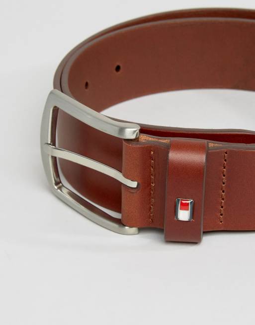 Tommy Hilfiger - Denton - Ceinture en cuir avec logo drapeau - Fauve, 2 de 4