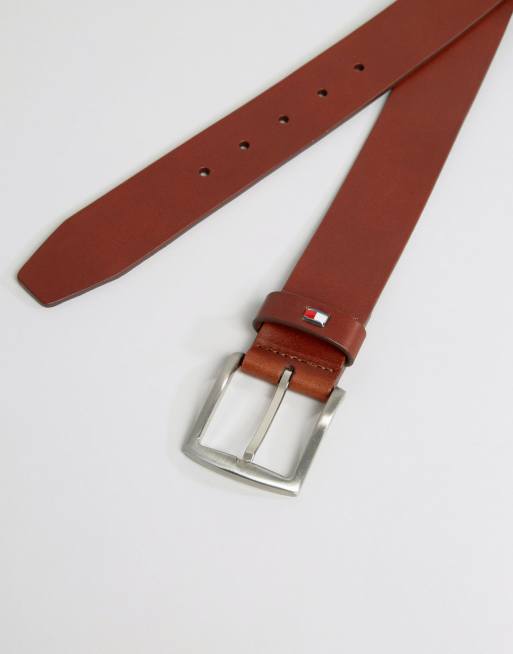 Tommy Hilfiger - Denton - Ceinture en cuir avec logo drapeau - Fauve, 4 de 4