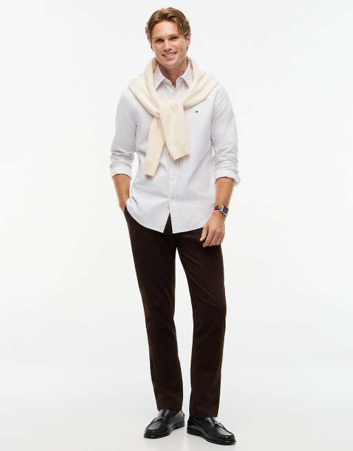 Tommy Hilfiger Denton chino slim droit en sergé marron foncé, 2 de 5