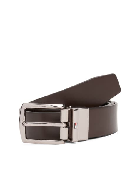 Tommy Hilfiger – Denton – Ciemnobrązowy skórzany pasek - view 1