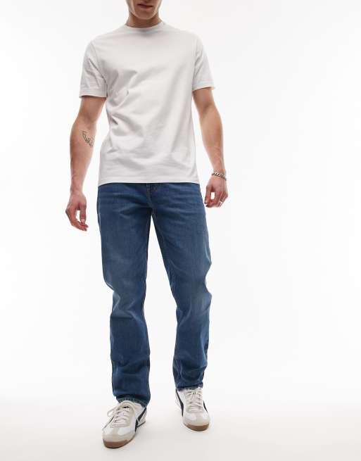 Tommy Hilfiger Denton faded straight leg jeans in dark blue