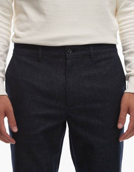 Tommy Hilfiger – Denton – Gebürstete, melierte Chinohose in Marineblau, 4 von 5