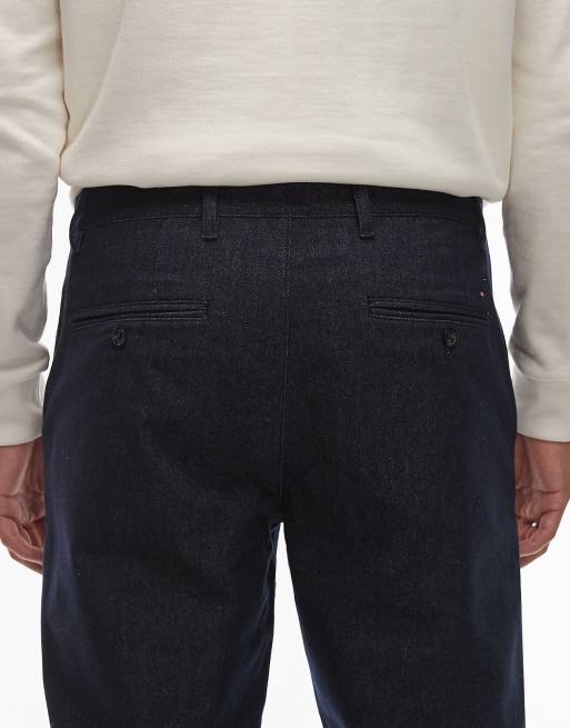 Tommy Hilfiger – Denton – Gebürstete, melierte Chinohose in Marineblau, 5 von 5