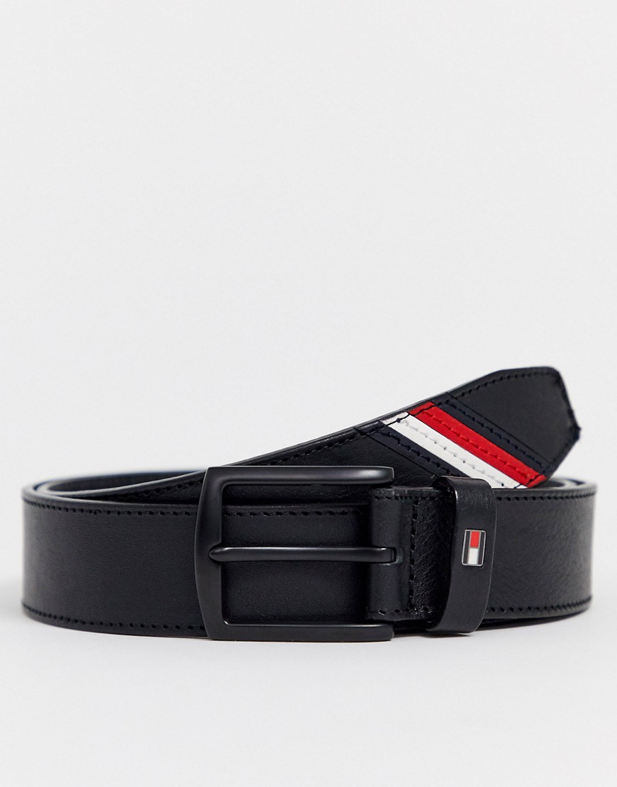 Tommy Hilfiger denton leather belt in black