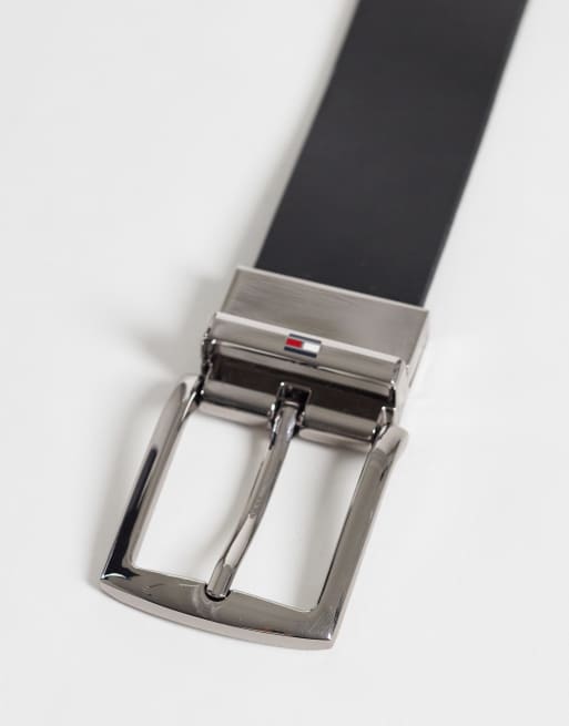 Tommy Hilfiger Denton leather reversible belt in navy/black, 2 of 3