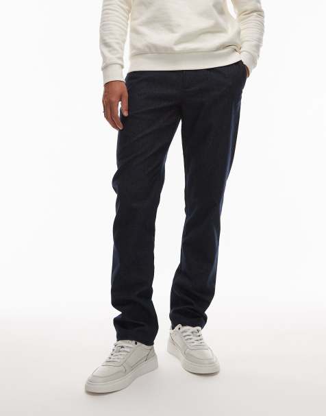 Tommy Hilfiger - Denton - Meleret marineblå chinos i børstet materiale - view 1