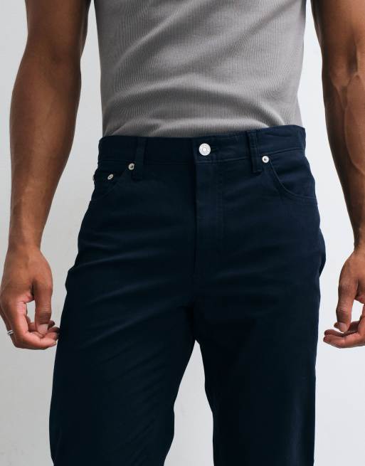 Tommy Hilfiger Denton pantalon fuselé en coton bleu marine, 2 de 5