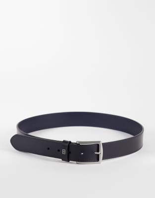 Tommy Hilfiger Denton premium leather belt in navy