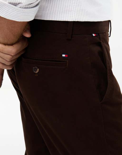 Tommy Hilfiger Denton schmal geschnittene Straight-Leg-Twill-Chinos in Dunkelkaffee, 3 von 5