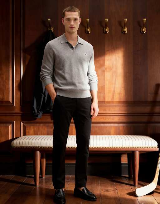 Tommy Hilfiger Denton schmal geschnittene Twill-Chinos mit geradem Bein in Schwarz, 5 von 6