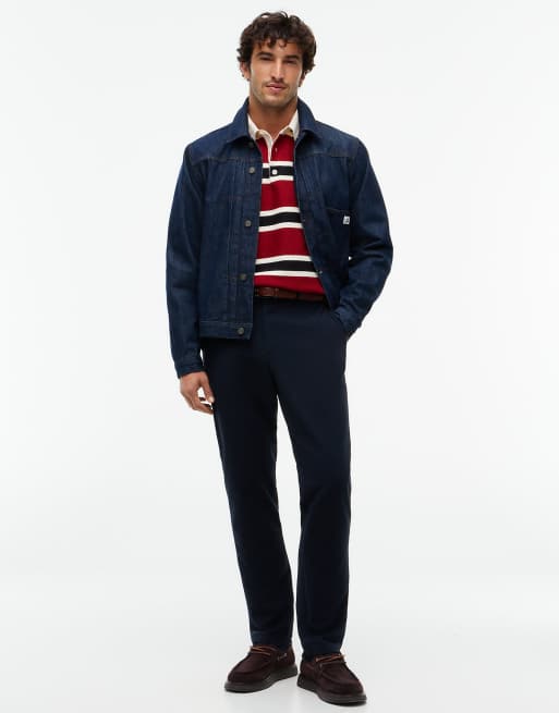 Tommy Hilfiger Denton Slim Straight Chinos mit elastischem Bund in Marineblau, 2 von 6