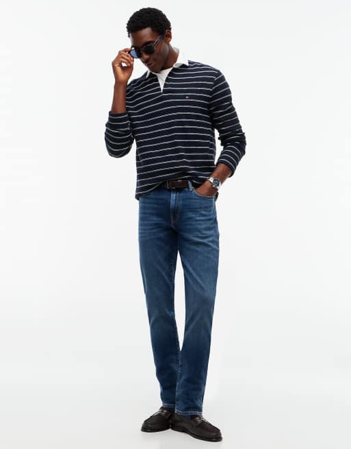 Tommy Hilfiger Denton slim straight faded jeans in matt blue, 2 of 7