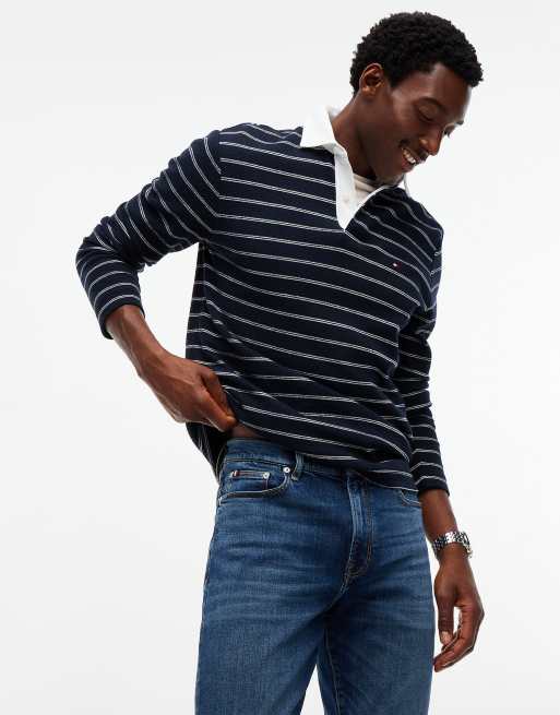 Tommy Hilfiger Denton slim straight faded jeans in matt blue, 6 of 7