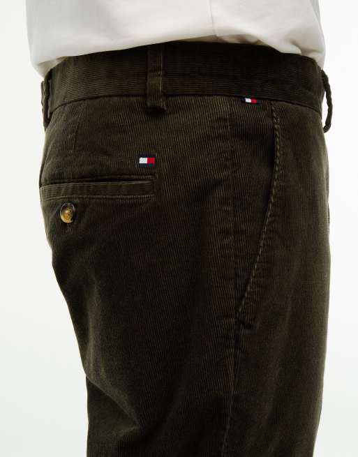 Tommy Hilfiger Denton slim straight fine corduroy chinos in platinum olive cord, 3 of 6