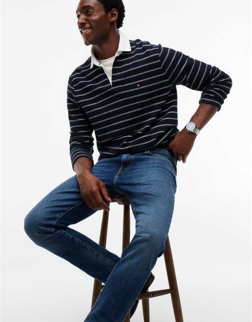 Tommy Hilfiger Denton Slim Straight Jeans in Mattblau, 4 von 7
