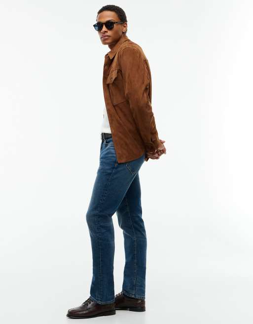 Tommy Hilfiger Denton slim straight whiskered jeans in jones blue - medium wash, 3 of 7
