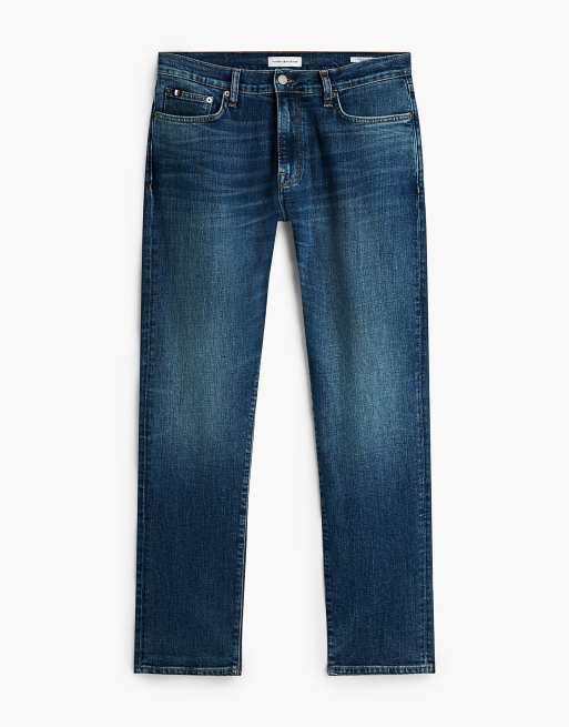 Tommy Hilfiger Denton slim straight whiskered jeans in jones blue - medium wash, 7 of 7
