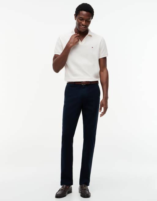 Tommy Hilfiger Denton straight textured chinos in dark blue, 2 of 6