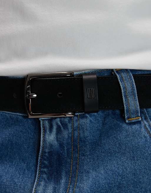 Tommy Hilfiger – Denton – Svart skärp i mocka, 3,5cm, 3 av 3