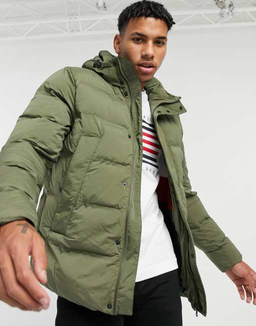 Blouson long Tommy Hilfiger vert kaki pour homme - Toujours au meil