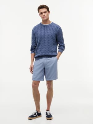 Dover - Chino-Shorts in verwaschenem Dunkelblau, 8 Zoll Schrittlänge Blau W31