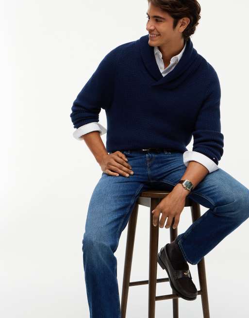 Tommy Hilfiger Dover jeans coupe droite regular à effet moustache, bleu quartz foncé, 5 de 7