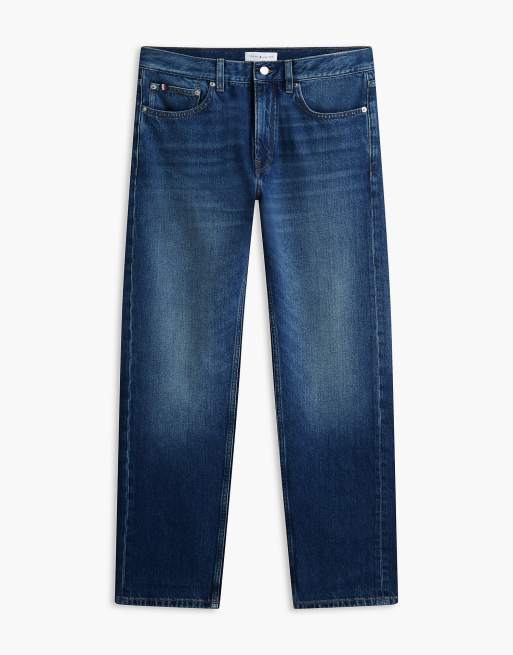 Tommy Hilfiger Dover jeans coupe droite regular à effet moustache, bleu quartz foncé, 7 de 7