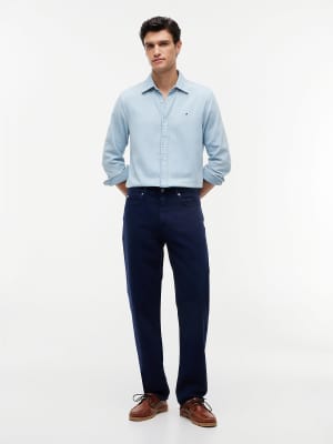 Dover - Jeans in verwaschenem Dunkelblau mit regulärem, geradem Schnitt Blau W30 L34