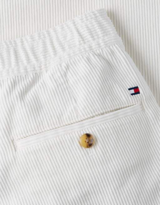 Tommy Hilfiger Dover regular straight elasticated corduroy chinos in ivory silk, 7 of 7