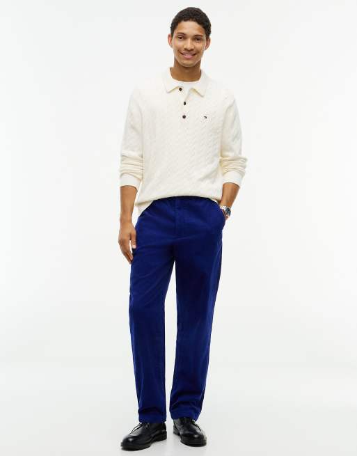 Tommy Hilfiger Dover regular straight elasticated corduroy chinos in navy voyage, 2 of 6