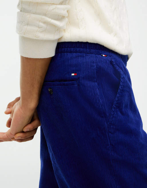 Tommy Hilfiger Dover regular straight elasticated corduroy chinos in navy voyage, 3 of 6