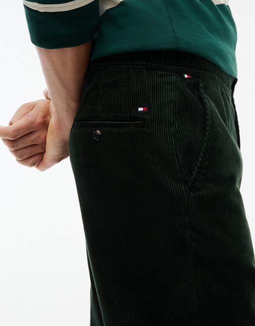 Tommy Hilfiger Dover regular straight elasticated corduroy chinos in riverbed green, 3 of 6