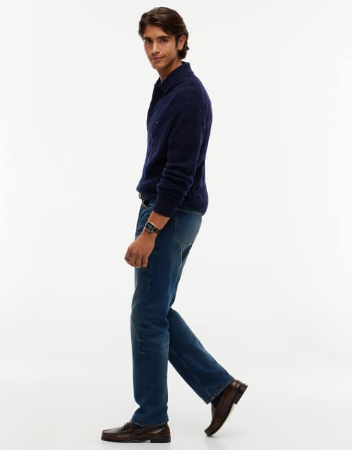 Tommy Hilfiger Dover regular straight faded jeans in sebas indigo - dark wash, 3 of 7