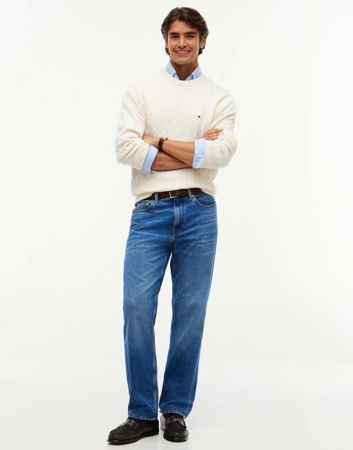 Tommy Hilfiger Dover regular straight leg whiskered jeans in quartz med blue, 2 of 7