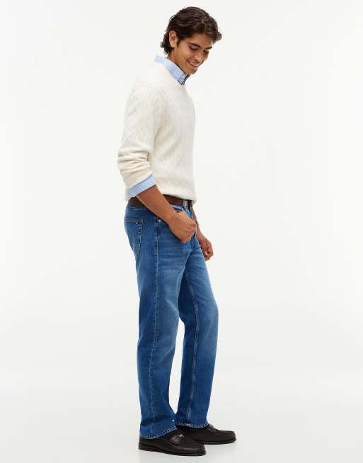 Tommy Hilfiger Dover regular straight leg whiskered jeans in quartz med blue, 3 of 7