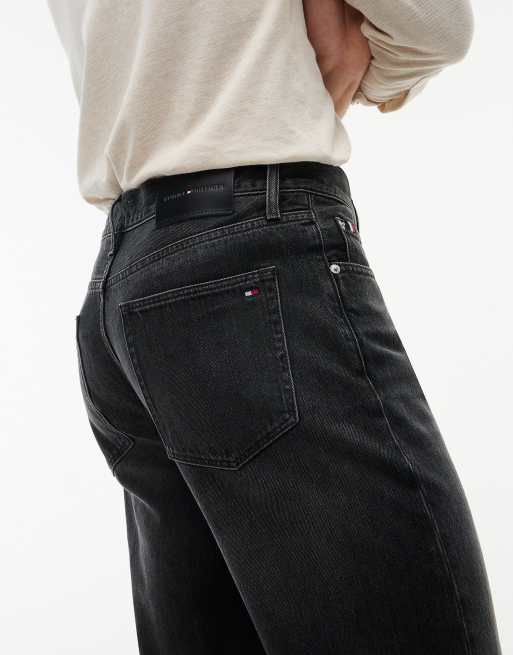 Tommy Hilfiger Dover regular straight whiskered jeans in mick dark grey, 5 of 7